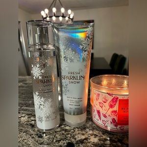 Bath and Body works “Fresh Sparkling snow”  lotion and body spray set